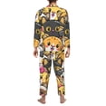 thumbnail image 5 of Bingfone Men'S Pajama Set 2 Piece Loungewear Pjs, Long Sleeve With Pajama Pants-Cute Cat Cartoon, 5 of 9