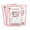 thumbnail image 1 of Darling Souvenir Pink Birthday Invitation Card Printable Fill or Write In Blank Invites Party Supplies Pack Of 28 5 x 7 Inches, 1 of 5