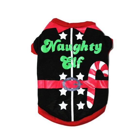 CSCHome Pet Clothes for Dog Pajamas, Soft Christmas Dog Clothes,Small Medium Dog Costumes S(Black)