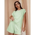 thumbnail image 3 of Firvespy Women's 2 Piece Striped Matching Set Relaxed Fit T-Shirt and Shorts Summer Casual Outfit, 3 of 5