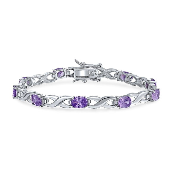 Bling Jewelry Womens 11CT Simulated Opal Sapphire Amethyst Infinity Tennis Bracelet