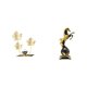 thumbnail image 1 of Figura decorativa de metal con flores y hojas, adorno de escritorio, estatua de caballo de resina de hierro con base pesada para oficina, hogar, tiend, 1 of 8