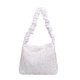thumbnail image 2 of Bolsa Bolso de hombro plisado retro para mujer Bolso de gran capacidad informal (Blanco) JShteea Para Estrenar, 2 of 9