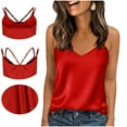 thumbnail image 7 of cocolona Womens Silk Satin Camisole Summer Casual Solid Color Sleeveless V Neck Tank Tops, 7 of 7