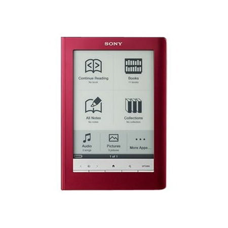 Sony Reader Digital Book PRS-600RC - eBook reader - 6" monochrome E Ink (800 x 600) - touchscreen - red
