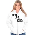 thumbnail image 3 of Mom Life Best Job Ever Mothers Day Womens Plus Size Graphic Zipper Hoodie Brisco Brands 2X, 3 of 5