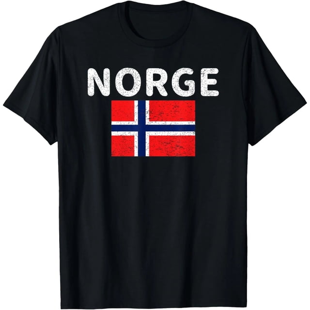 Playera de Mujer con Diseño Desgastado Retro de la Bandera de Noruega Norge Noruego, Talla Extra Grande S-1791XL, Colores Blanco y Negro