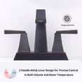thumbnail image 4 of Tcbosik 2-Handle Oil Rubbed Bronze Modern Lavatory Faucet with Pop Up Drain & Supply Lines, 4 Inches Bathroom Sink Faucet for Bath Washroom and RV, 3 Holes Centerset Vanity Faucet, Lead-Free, 4 of 8