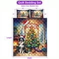 thumbnail image 5 of Merry Christmas Border Collie Santa Hat Xmas Tree Winter Holiday Quilt Bedding Set Borders Dog Lovers Gifts Idea 1 Blanket Bed Cover 2 Pillowcases - 01013, 5 of 5
