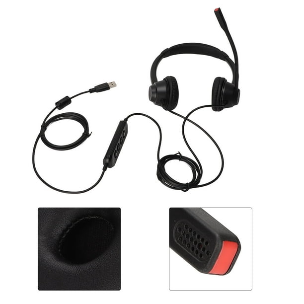 Casque USB avec microphone WER® pour centre d'appels/bureau/conférence,  réduction du bruit et contrôle audio - Cdiscount Informatique