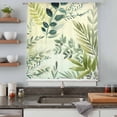 thumbnail image 4 of Green Blue Leaves Sheer Curtains 54 Inches Long, Summer Botanical Farmhouse Watercolor Leaf Light Filering Curtains, Breathable Simi Curtain Privacy Drapes for Kitchen Bathroom Small Window Treatment, 4 of 9