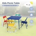 thumbnail image 3 of Homy Casa 5-Piece Kids Table and Chair Set, 24'' x 24'' Activity Table with 4 Folding Chairs, Metal Frame for Playroom, Study Room, Multicolor, 3 of 10