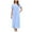 Light Blue, variant on biudgviw Nightgown for Women Short Sleeve Pleated Sleepshirts Button Crewneck Sleep Dress Comfy Long Nightdress S-XXL