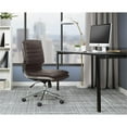 thumbnail image 2 of Armless Mid Back Manager's Faux Leather Chair in Espresso with Chrome Base, 2 of 7