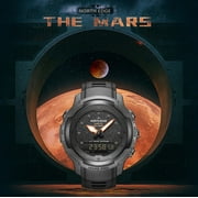 Carbon Fiber Outdoor Sports Mens Watch Compass Altimeter Barometer Thermometer Alarm Clock