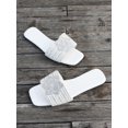 thumbnail image 2 of Women's Fashionable Faux Pearl Decorated Square Toe Flat Sandals For Summer, 2 of 4