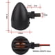 thumbnail image 2 of luces intermitentes universales ámbar para motocicleta, indicadores metálicos negros, 2 of 5