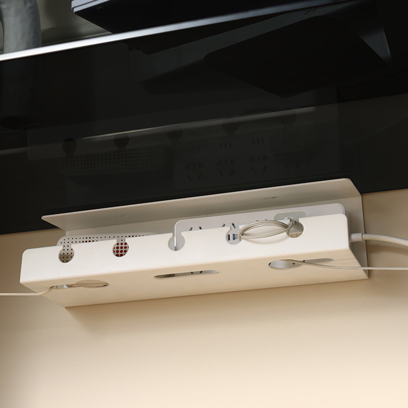 Under Desk Cable Management Tray, Not Drill Iron Desk Cable Organizers, Wire Management Tray Cable Management Rack