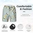 thumbnail image 3 of Balery Bees Bañador para hombre, shorts de playa de secado rápido con entrepierna y forro de compresión-Medium, 3 of 6