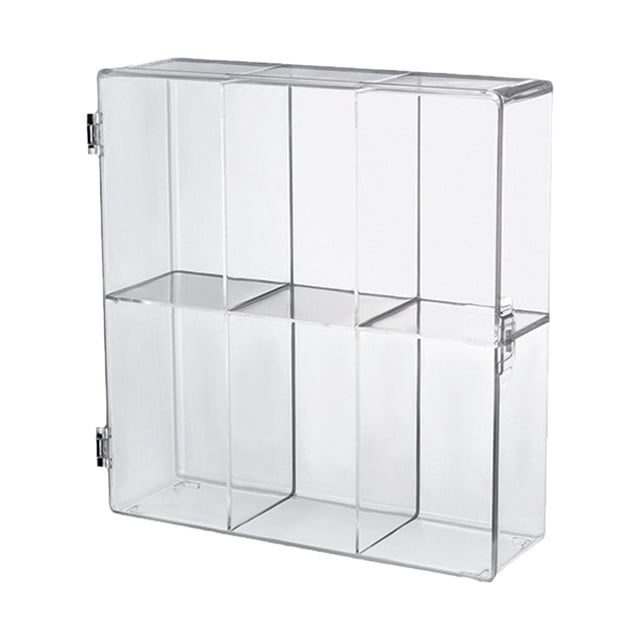Vitrina transparente con puerta, organizador de escritorio para objetos coleccionables, caja de almacenamiento, organizador para juguetes