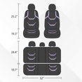 thumbnail image 3 of Coverado Car Seat Covers, Faux Leather with Mesh Fabric Front Car Seat Protectors, 4 Pieces Universal Fit for Most Cars SUV Trucks, Black&Purple, 3 of 10