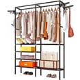 thumbnail image 1 of Closet Armable para Ropa, Perchero, Closet Organizador, Ropero Armable Organizador 173 * 160 * 35 cm, Armario Portatil, Rack para Colgar Ropa, Multifuncional con Ganchos (Con 3 Divisiones), 1 of 7