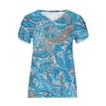 thumbnail image 2 of Camiseta de Manga Corta Suelta con Cuello en V Impresa, Blusa Casual para el Hogar Y el Uso Diario, 2 of 4