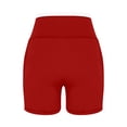 thumbnail image 7 of Women's High Waisted Biker Shorts Tummy Control Athletic Shorts with Phone Pockets Stretchy Workout Pants for Yoga Running Pilates Red L, 7 of 7