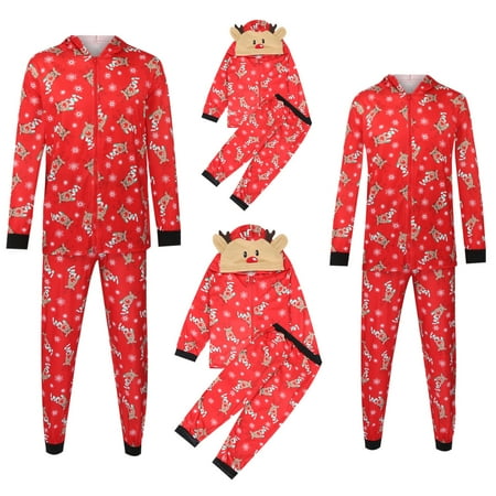

Lanhui New Cute Parent-child Hooded Suit Printed Home Service Pajamas Two-piece Suit Mom