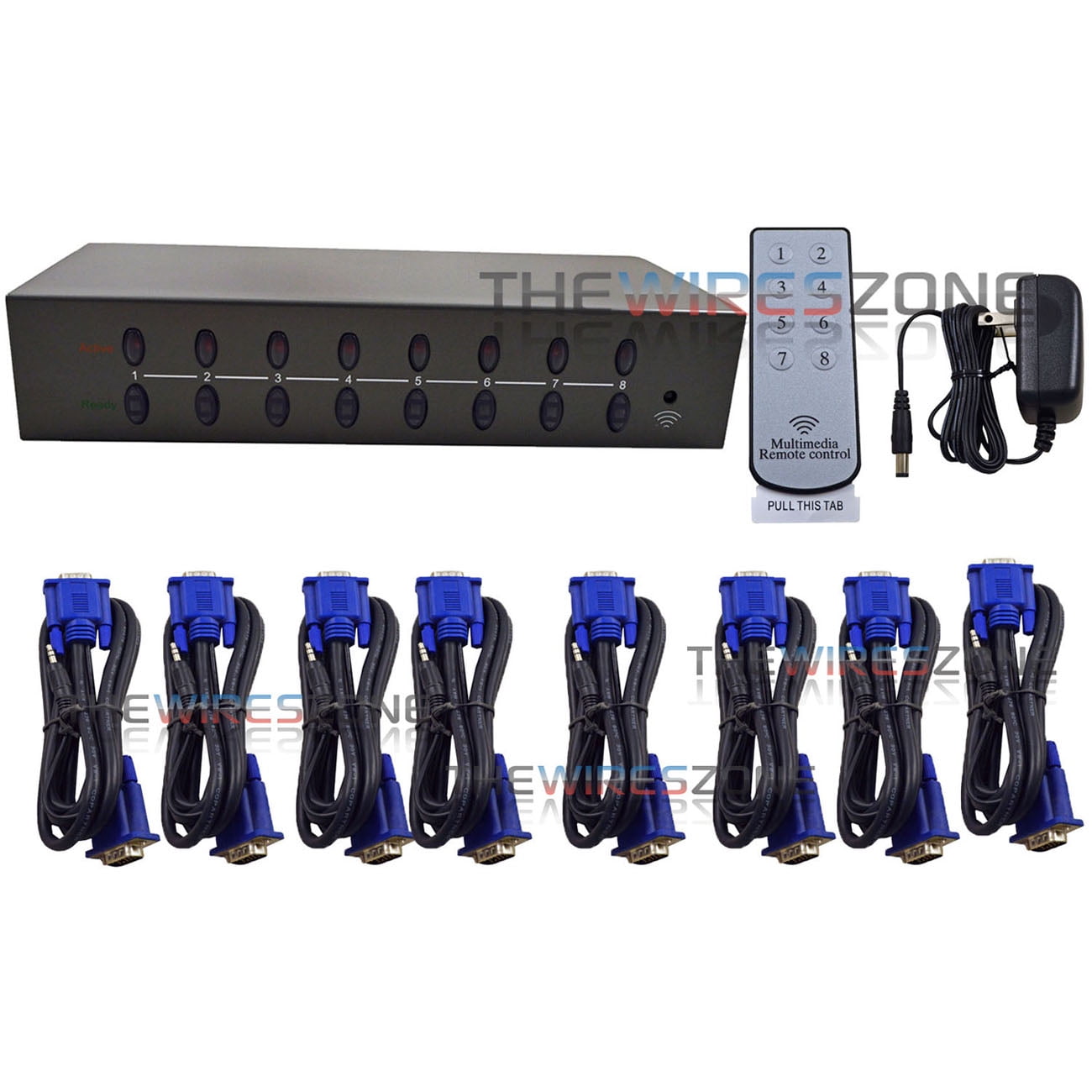 8 Port VGA Audio Video Switch Switcher Box Selector 8 in 1 Out PC Monitor Share