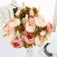 thumbnail image 4 of Yesbay 1 Bouquet 13 Heads Artificial Peony Silk Flower Wedding Party Home Decoration,Cameo Brown, 4 of 8