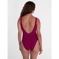 thumbnail image 3 of Time and Tru Women's and Women's Plus Ribbed Scoop Neck One Piece Swimsuit, Sizes XS-2X, 3 of 5