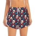 thumbnail image 2 of KLL Skull red flower blue Pattern Shorts Women,Athletic Shorts High Waisted Running Shorts Pocket Sporty Short Gym Elastic Workout Shorts-XX-Large, 2 of 7