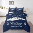 thumbnail image 2 of Erosebridal Cartoon Mountains Bedding Sets Toddler with Comforter, Camping Duvet Insert, Rustic Decor, Reversible 2-Piece, 2 of 7