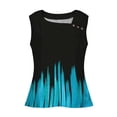 thumbnail image 5 of BRGZLK Tank Tops For Women Irregular Neck Fashion Striped Solid Color Casual Summer Sleeveless Loose Fit Dressy Work T-Shirt, 5 of 6