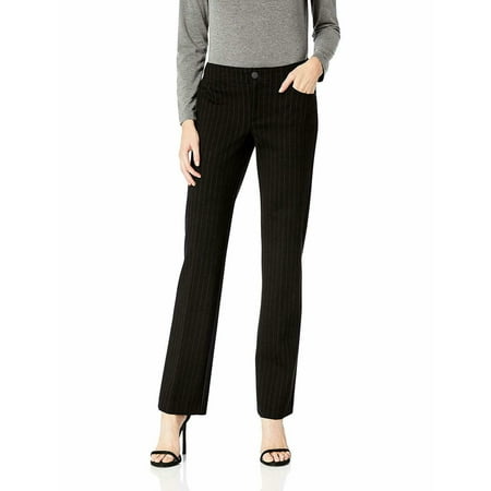 Womens Pants Dress Pinstriped Bootleg Stretch 10
