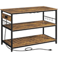 thumbnail image 2 of Renwick Rolling Kitchen Island with Shelves, Rustic Brown, 2 of 7