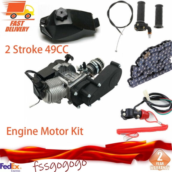 2 Stroke 49CC Engine Motor Kit Pull Start FOR Pocket Mini Dirt Bike ATV Scooter