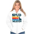 thumbnail image 3 of Idaho Potato Land Spud Muffin Funny Unisex Fleece Graphic Zip Up Hoodie Brisco Brands 5X, 3 of 5
