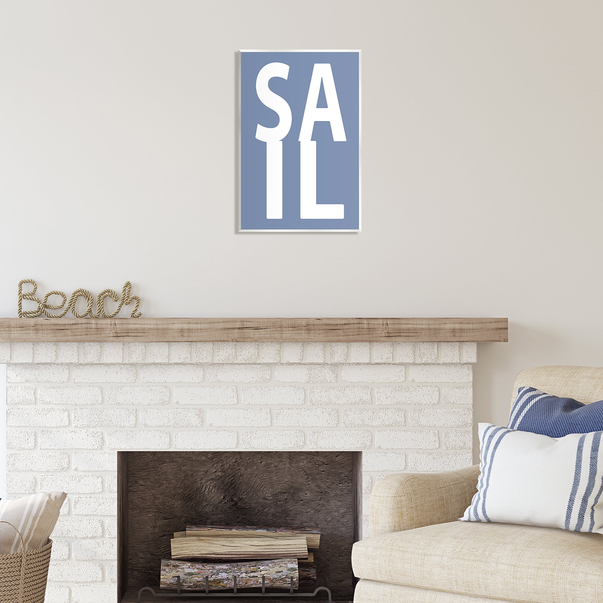 Stupell Industries Nautical Sail Text Nature Painting Unframed Art Print Wall Art, 13 x 19