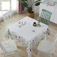 thumbnail image 2 of Table Cloth Waterproof Polyester Tablecloth Rustic Watercolor Floral White Table Clothes for Rectangle Tables, Indoor Outdoor Table Cover for Parties, Wedding, Dinner Table - 60x60 Inch, 2 of 6