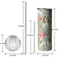 thumbnail image 5 of 20oz Basset Hound and Flowers Skinny Tumblers Stainless Steel Tumbler with Lid and Straw,Vacuum Insulated Double Wall Travel Tumbler Cups with Cleaning Brush for Coffee,Tea, 5 of 6