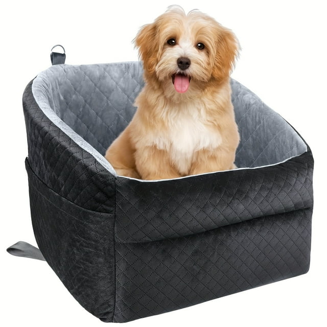 1-Pack Round Dog Car Seat Cushion - Portable Pet Car Seat Cover, Soft Polyester Material, Ideal for Small & Medium Breed Dogs, Essential Pet Travel Accessory