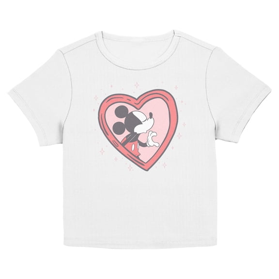 Juniors Mickey & Friends Adorable Heart Locket T Shirt