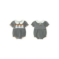 thumbnail image 2 of BemeyourBBs Baby Girl Halloween Bodysuit Short Sleeve Doll Collar Striped Romper, 2 of 9