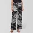 thumbnail image 2 of DHFJKG Bohemian Pants Women Wide Leg Flowy Palazzo Lightweight Stretchy Soft High Rise Elastic Waist Pants Casual Summer Beach Stylish Trousers, 2 of 8
