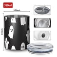 thumbnail image 4 of 12oz Coffee Tumblers Black Halloween Ghosts Stainless Steel Vacuum Insulated Travel Tumbler Coffee Cups Mug with Lid and Straw with Cleaning Brush for Cold & Hot Drinks, 4 of 5