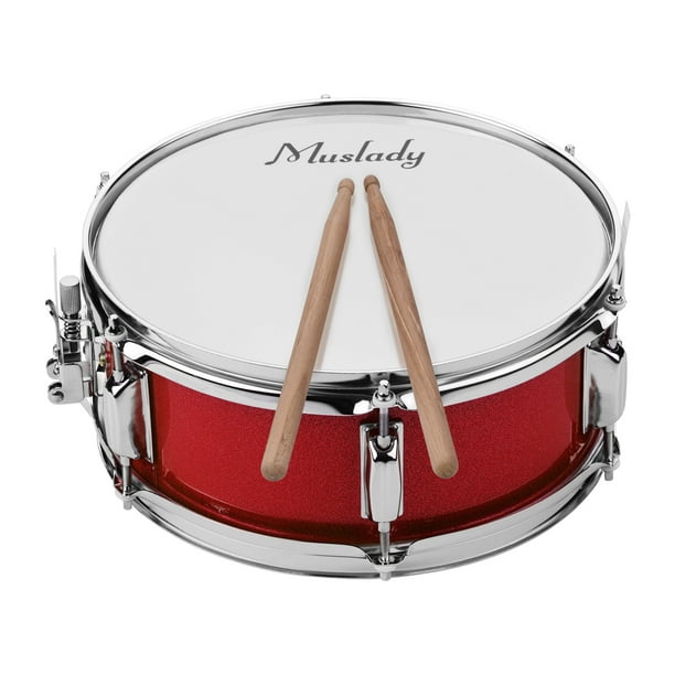 Muslady 12inch Snare Drum Head with Drumsticks Shoulder Strap Drum Key for  Student Band 