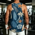 thumbnail image 4 of Summer Hawaii Tank Tops for Men Palm Tree Beach Graphic Sleeveless Workout Shirts Beach Loose Fit Top for Daily Wear, 4 of 4