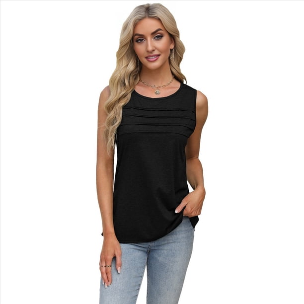 Tops Sin Mangas para Mujer Negro M